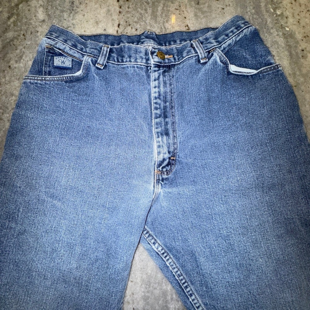Vintage‎ Wrangle For Women 32x30 Mom Jeans Medium Wash Distressed Straight